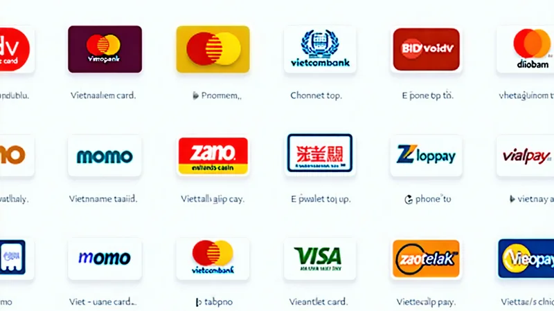 Biểu tượng các phương thức nạp tiền phổ biến tại VSBET: ngân hàng, ví điện tử, thẻ cào