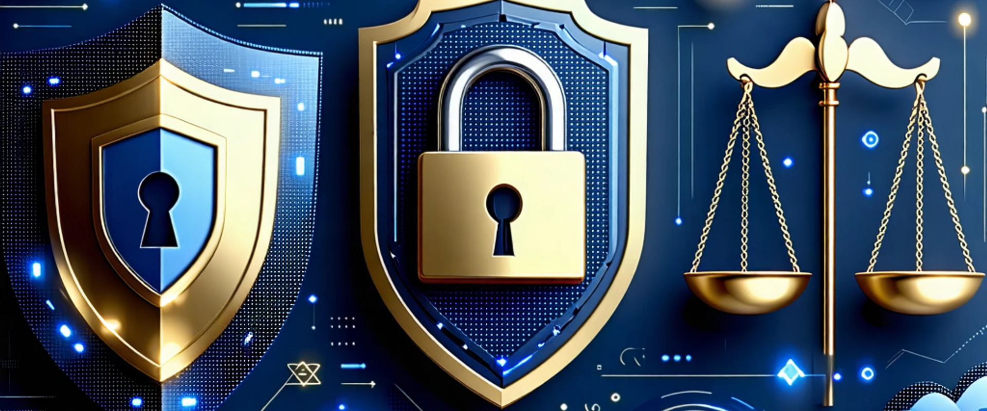 Biểu tượng an toàn và công bằng của vsbet với các lá chắn bảo vệ và cân bằng công lý