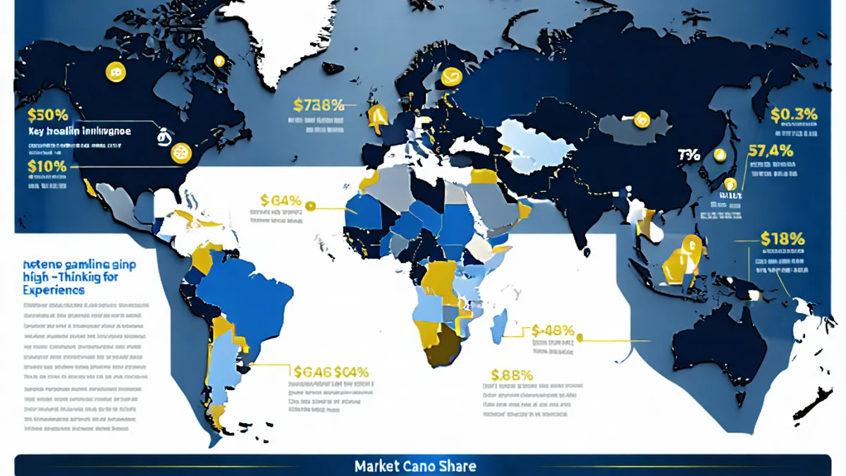Biểu đồ xu hướng ngành cá cược trực tuyến toàn cầu với số liệu tăng trưởng