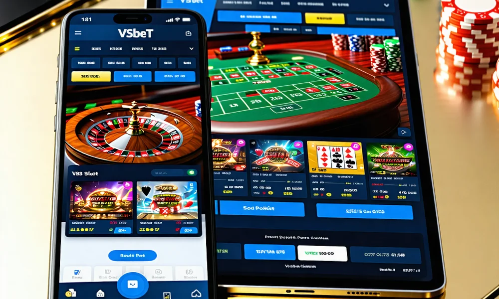 Giao diện ứng dụng di động VSBET trên điện thoại thông minh